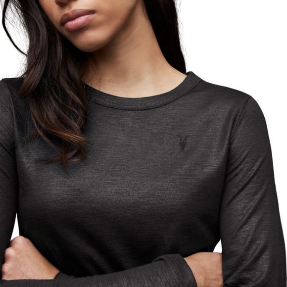 All Saints Tina Shimmer Knit Crewneck Long Sleeve NWOT - Picture 5 of 10